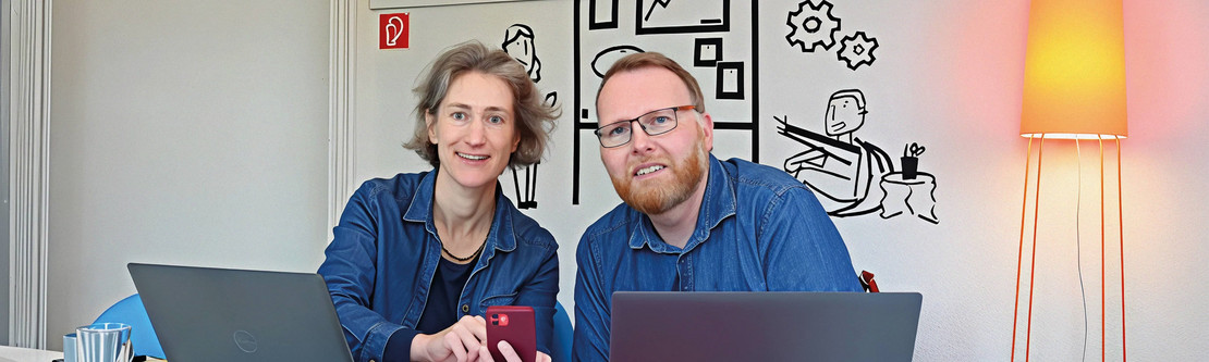 Wiebke und Arndt im CoworkingSpace Rendsburg