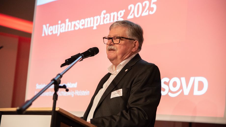 Alfred Bornhalm auf dem Neujahrsempfang des SoVD Schleswig-Holstein 2025