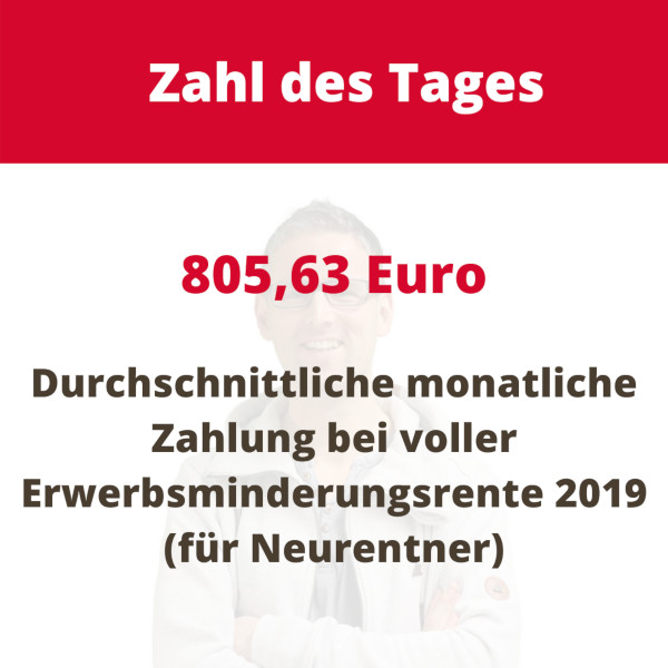 Erwerbsminderungsrente im Durchschnitt 2019