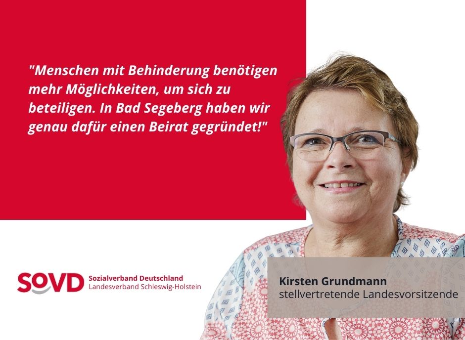Kirsten Grundmann vom SoVD Schleswig-Holstein fordert mehr Beiräte für Menschen mit Behinderung auf Ortsebene