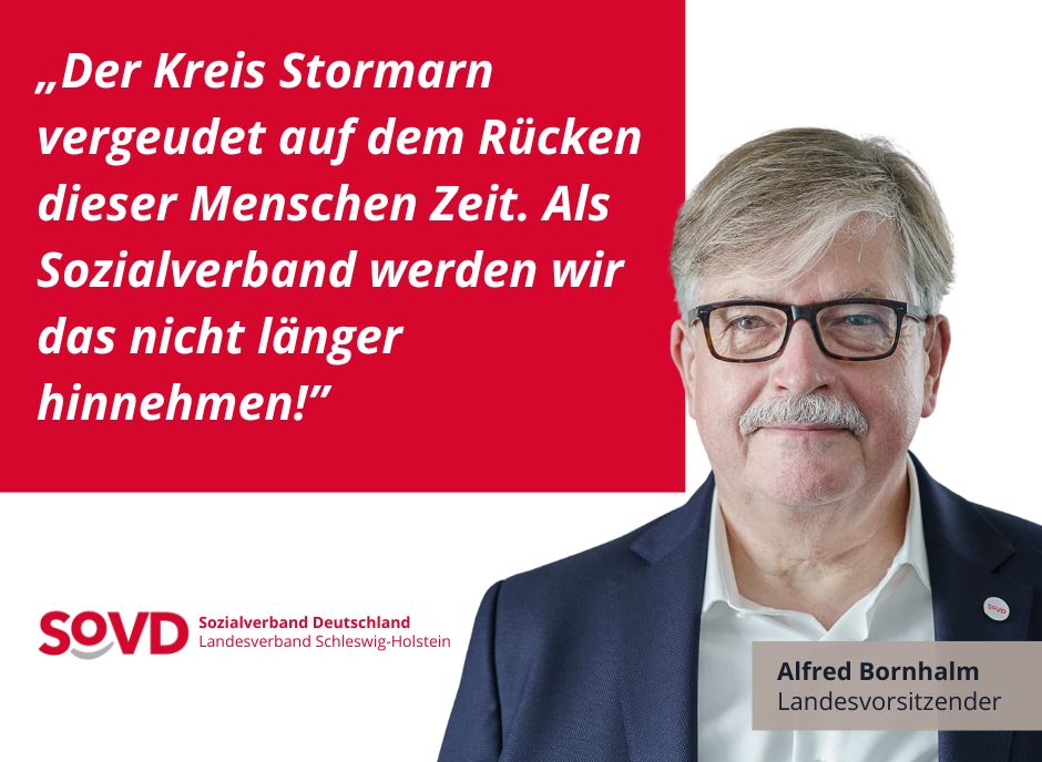 Der Kreis Stormarn schafft es nicht, wichtige Anträge zur Hilfe zur Pflege zu bearbeiten. Für Alfred Bornhalm vom SoVD ist das ein Skandal.